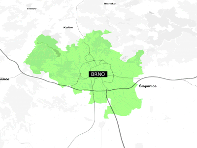 2D animation - drawing the route on the map from Brno to Prague 2d animation animated gif animation city cool map road route smooth travel vector