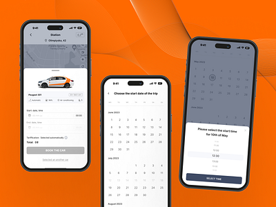 Car-sharing mobile wireframes – Getmancar app booking calendar car car sharing card datepicker input mobile mobile app pop up popup reservation select date timepicker ux ux design ux research wire wireframing