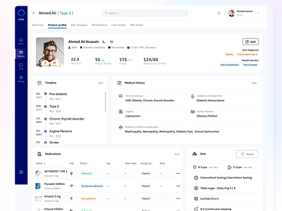 Comprehensive Patient Profile: Tracking Medical History, Medical app design application design dashboard design patient patient profile portal profile ui ui ux ui design uiux ux web