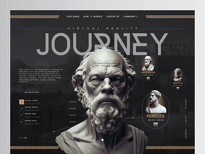 Virtual reality journey web design ancient ar design history journey travel ui ui design ux uxui virtual reality vision pro vr vr app vrar web web ui webdesign webpage website