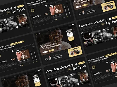 Hip Hop jewelry ecommerce website design e commerce jewelry website ecommerce landing page ecommerce website hiphop website interface jewelry landing page landing page minimal modern design online shopping website online store saas shopify startup ui ux urban jewelry website web webdesign website design