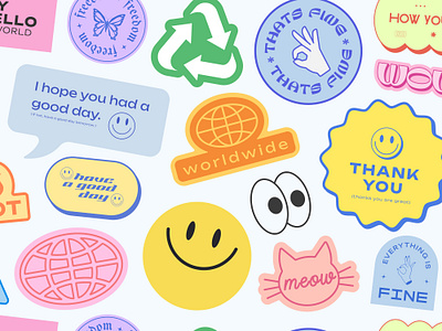 Trendy Y2K Stickers, Vectors