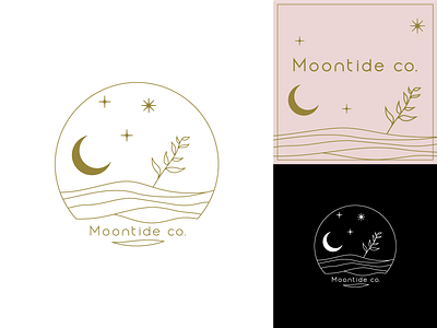 Moontide co. logo branding cloth design graphic design illustration leaf logo moon plants star typography vector