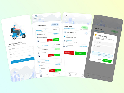 Driver Delivery UI dashboard design driver dashboard driver delivery home screen login ui ui