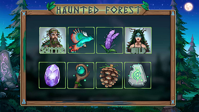 Haunted Forest Elements Animation 3d animation bonus bonusanimation casinogames casinoslot classicslot classicsymbols design illustration motion graphics ui
