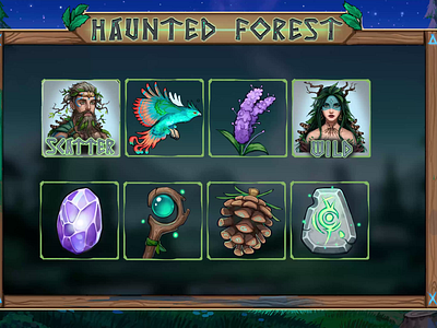 Haunted Forest Elements Animation 3d animation bonus bonusanimation casinogames casinoslot classicslot classicsymbols design illustration motion graphics ui