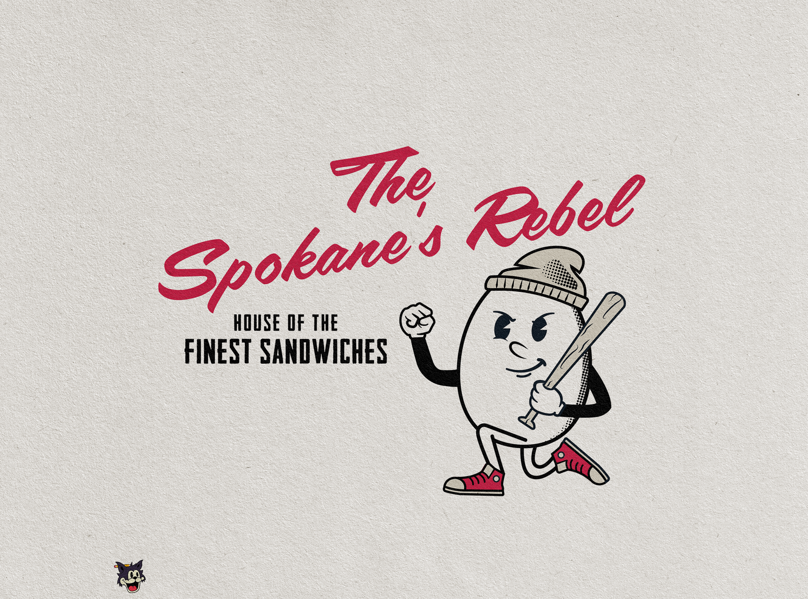 The Spokane's Rebel badge cartoon illustration rebel restaurant vector