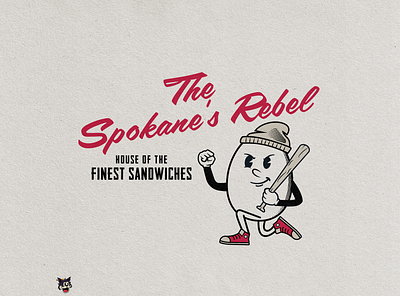 The Spokane's Rebel badge cartoon illustration rebel restaurant vector