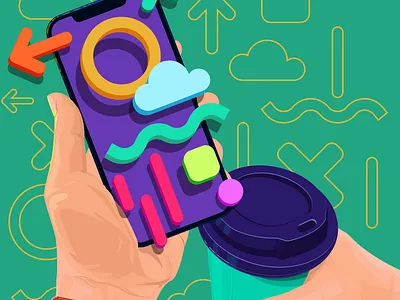 Checking Phone / Illustration illustration