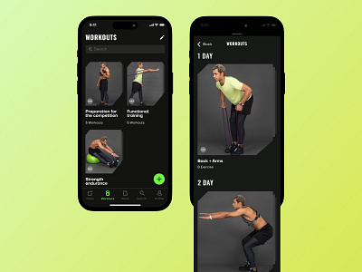 Fitness Trainer App | Workouts android android app app app design catalog colors design fitness ios ios app minimal mobile mobile app mobile catalog sport typography ui ux