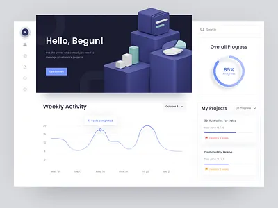 Project Management - Dashboard 3d dashboard design illustration rizki agus ui ui design ux ux design