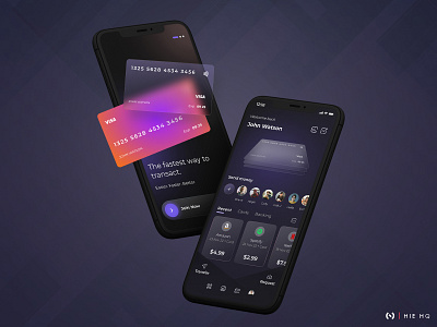 PureWallet - Finance app 3d credit card dark mode debit cards design finance app fintech graphic design illustration payment subscription transaction app ui ux wallet