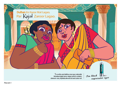 Himalaya Kajal (Illustrative Campaign) branding campaign character design graphic design illustration illustrative campaign poster design pressad