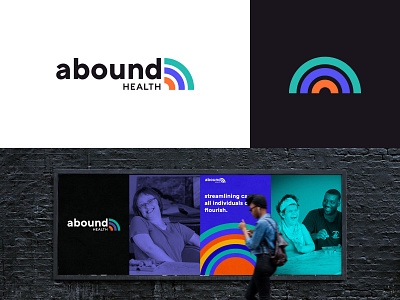 Abound Health Logo Concept 4 abound arc branding circles disabilities health healthcare logo rainbow support
