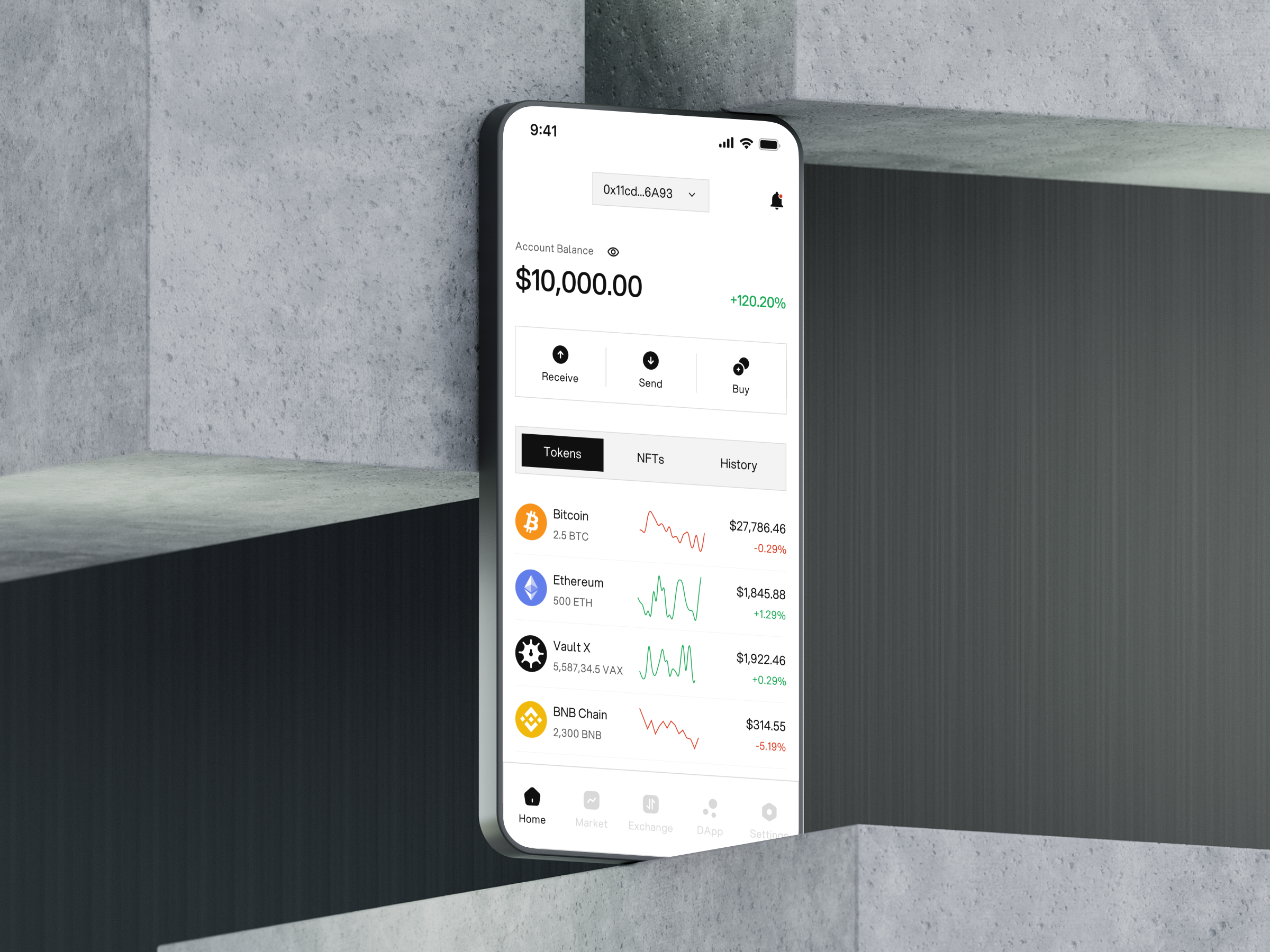 VaultX - Crypto Wallet 3d animation bitcon blockchain crypto crypto currency dapp defi ethereum financial app mobile app mobile design mobile ui nft ui ui visual design uiux ux wallet web3