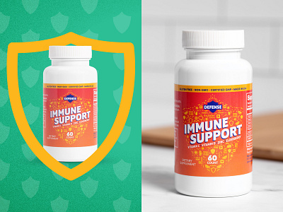 Immune Support Supplement Label Design branding graphic design label design supplement label vitamin bottle label