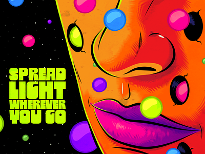 Spread light wherever you go design illustration psychedelic surrealism vector