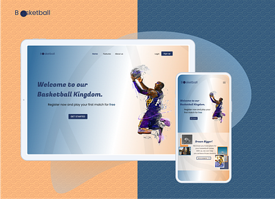 Basketball Landing Page app basketball design graphic design il illustration landing page ui uiux user interface design ux