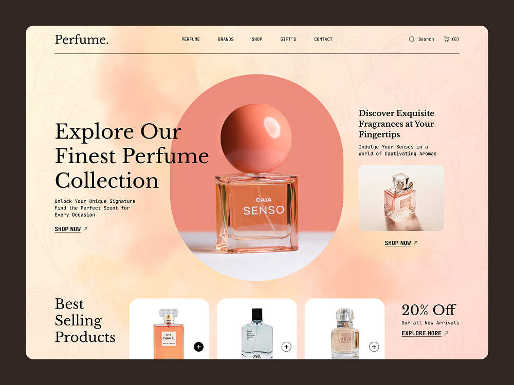 Perfume website designs themes templates and downloadable graphic