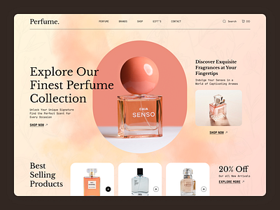 Perfume Website animation clean creative design figma flat fragrance hero interface perfume perfume web perfume website product scent typography ui ux web web design website