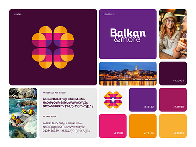 Balkan&more balkan branding logo monogram multicolor tourist guide travel travel agency