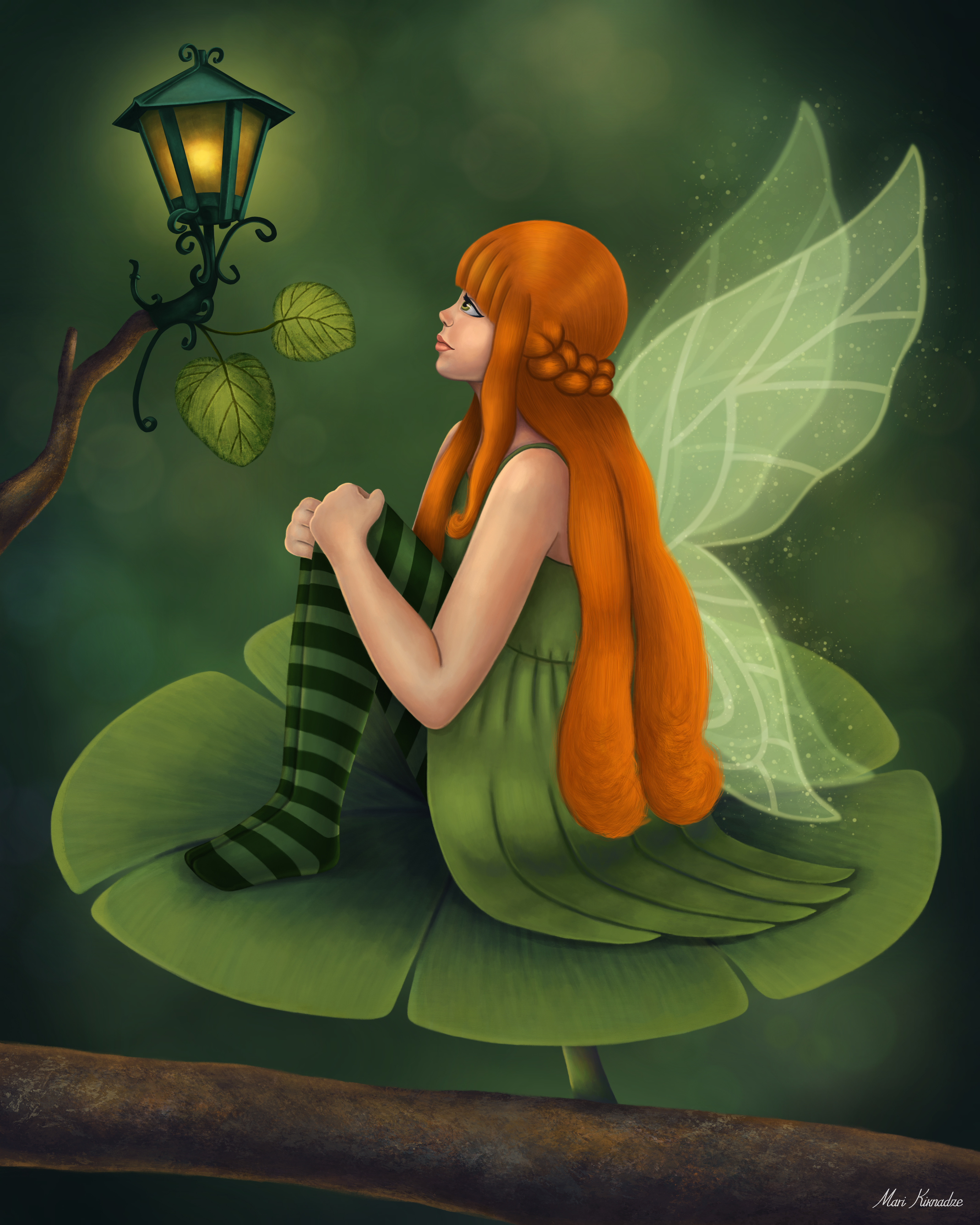 Beyond the Garden beyond the garden bokeh braids branches character design concept art digital art digital illustration digital painting fairy garden illustration leaves lights macro nature peaceful procreate trees wings