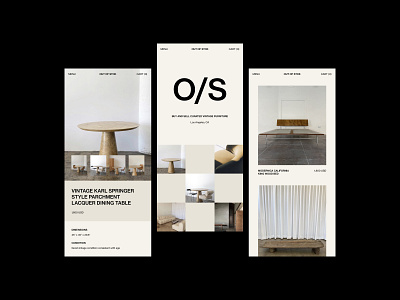 O/S - Vintage Furniture Website Design design ecommerce furniture minimal product design ui ux vintage web design website