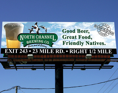 North Channel Brewing Company branding graphic design outdoor advertising packaging print