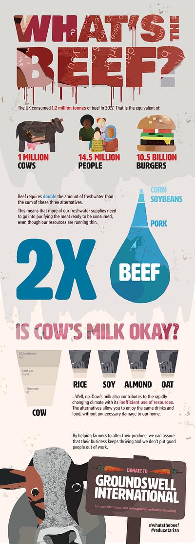 What's the beef? Environmental Project Infographic Poster app branding design graphic design illustration logo typography ui ux vector