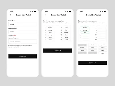 Creating A New Wallet Flow 3d animation app blockchain branding crypto cryptocurrency defi design finance graphic design logo motion graphics ui uiux ux wallet web3