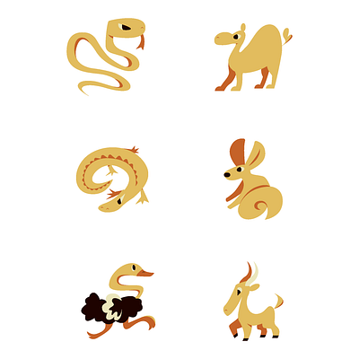 Sahara Animals design graphic design icon illustration vector