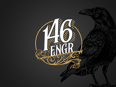 146 Engrave Brandmark branding brandmark death engraved graphic design illustration logo maryland raven vintage