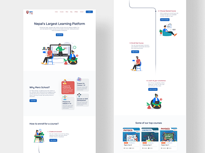Mero School Website Landing Page Redesign animation app branding course app course website design education education course illustration landing page landing page ui logo minimal design minimal website saas ui ux vector website