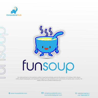 Restaurant logo - funsoup concept design flat fun graphic design illustration logo logo designer logo inspiration logo mark logodesign minimalist logo modern professional sale soup symbol vector