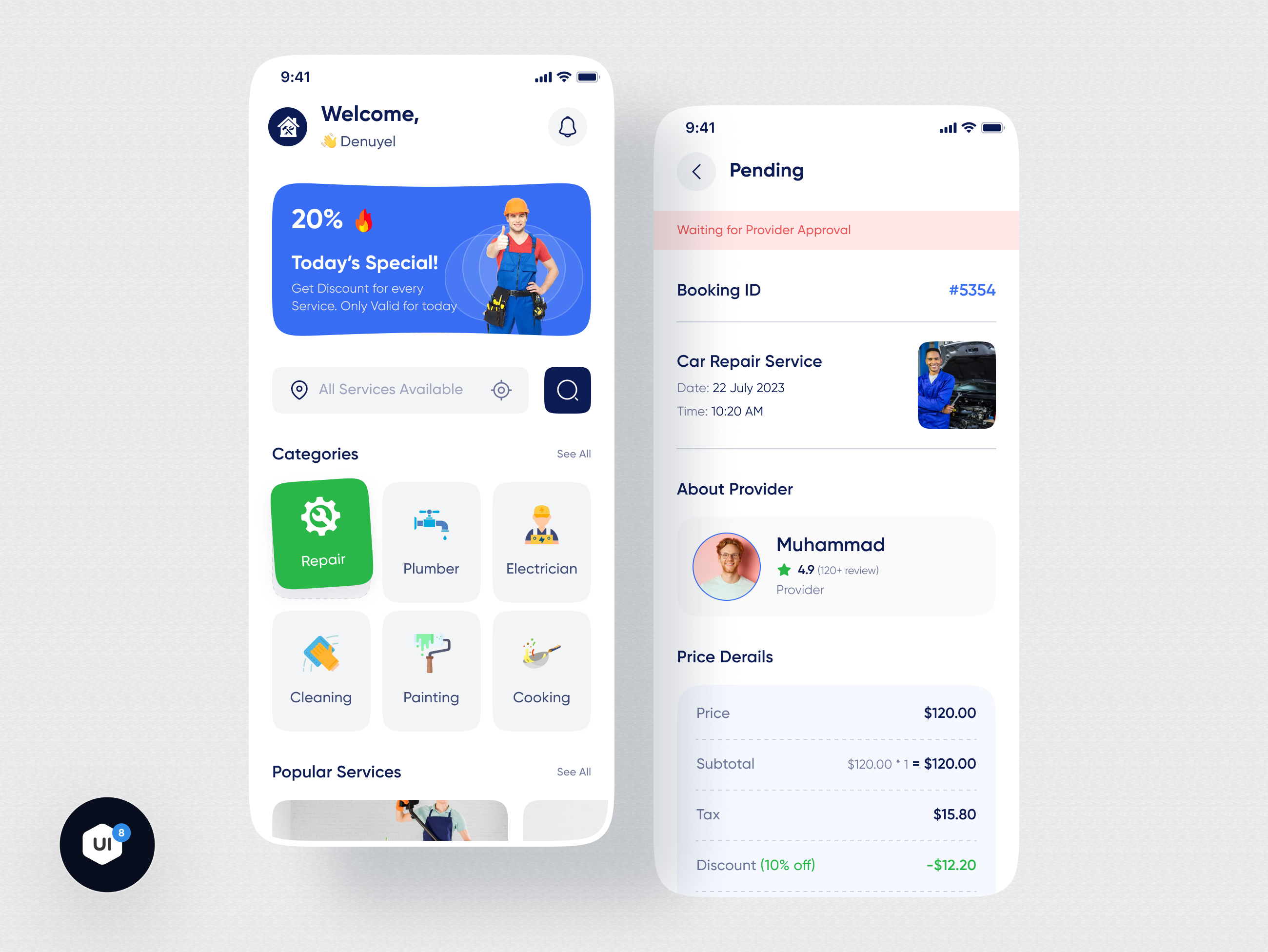 Home Service App Ui Kit by Oyasim Ahmed on Dribbble