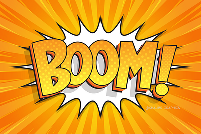 BOOM! Comic Style Text Effect Comic Book Text background boom text effect boom! comic text etext effect graphic design halftone oops! sunburst text effect design text haftone effect text style wow!