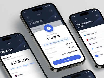Top Up Flow - Finance Mobile App 3d app design confirmation finance finance app finance mobile app fintech app mobile app mockup popup send money top up top up flow topup transfer transfer money ui ux wallet wallet app