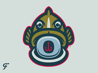 Ozarks Lunkers Alt bass fish fishing football logo mascot ozarks sports springfield