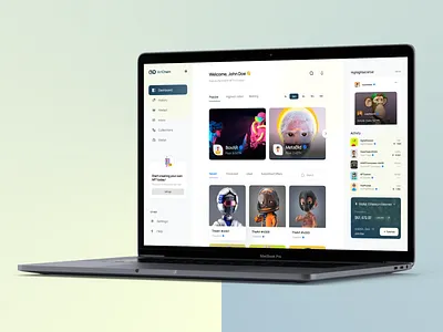 ArtChain NFT Dashboard UXUI Design creativeplatform cryptoart nftdashboard saas dashoard saasnft uxui webux