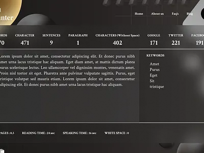 Word Counter dark website design ui design website design word counter