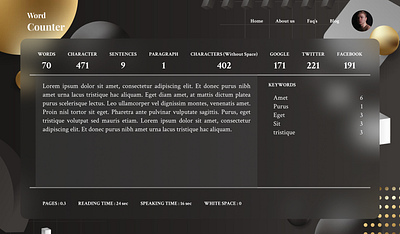 Word Counter dark website design ui design website design word counter