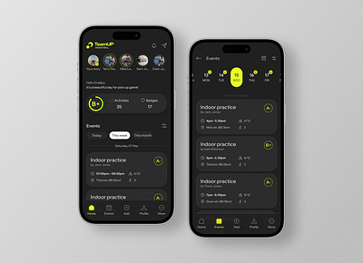 TeamUP – Finding players for team sports app app branding design graphic design ui ux web