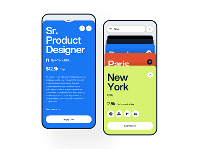 UI Concept Design: JobLinkr - Seamless Connections app design geometric job mobile app mobile ui modern ui uidesign uiux