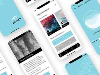 Meditation & breath app app design ui ux