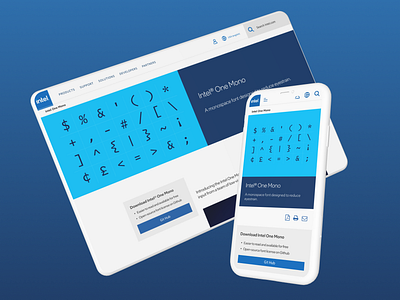 Intel One Mono - Landing Page font typeface ui web