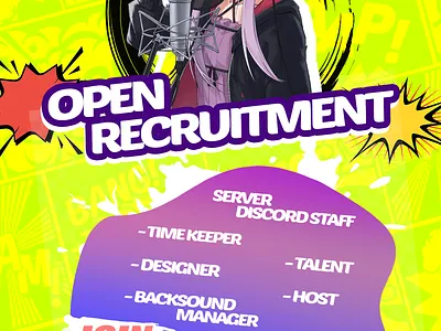 Open Recruitment Discord Staff Poster anime banner graphic design poster