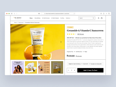 Redesigning Indian Skincare E-commerce Website - Dr. Sheth's beauty cosmetic design page product redesign serum skin skin care skincare sunscreen ui ux