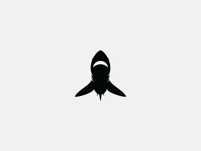 shark animal attack black branding creative design icon logo minimal ocean sea shark simple surface