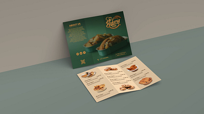 Tri-fold Brochure food menu design. design graphic design