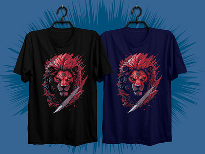 Lion Vector T-shirt Design | Tee-Design branding clothing crazy lion design fashion graphic graphic design half sleeve illustration mens fashion o neck shirt design short sleeve t shirt t shirt design t shirts text base typography vector vector t shirt